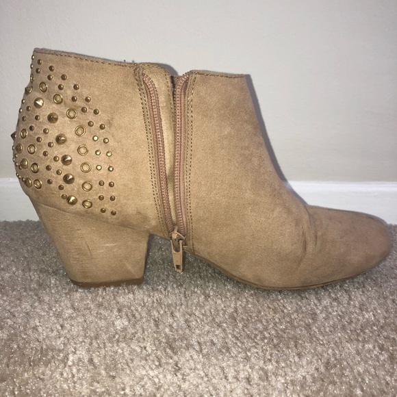 Tan Rhinestone Booties - Picture 3 of 7